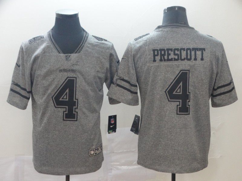 Men Dallas cowboys 4 Prescott Gray Nike Vapor Untouchable Stitched Gridiron Limited NFL Jerseys